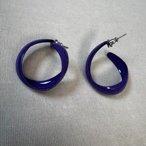 Purple Twisted Hoop Earrings